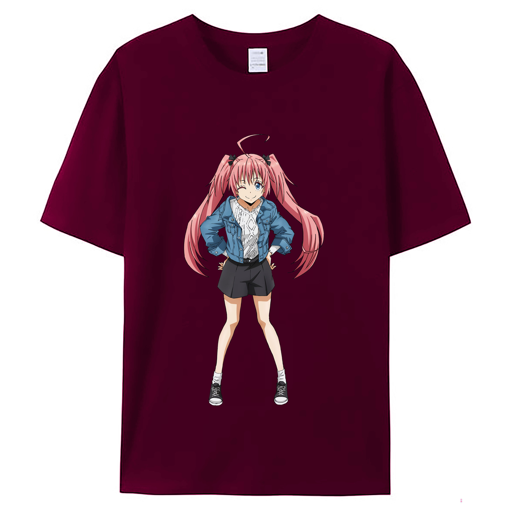 （画像用） 転スラ Regarding Reincarnated to Slime レディースカジュアルプリントTシャツ（綿100％）